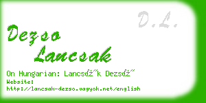 dezso lancsak business card